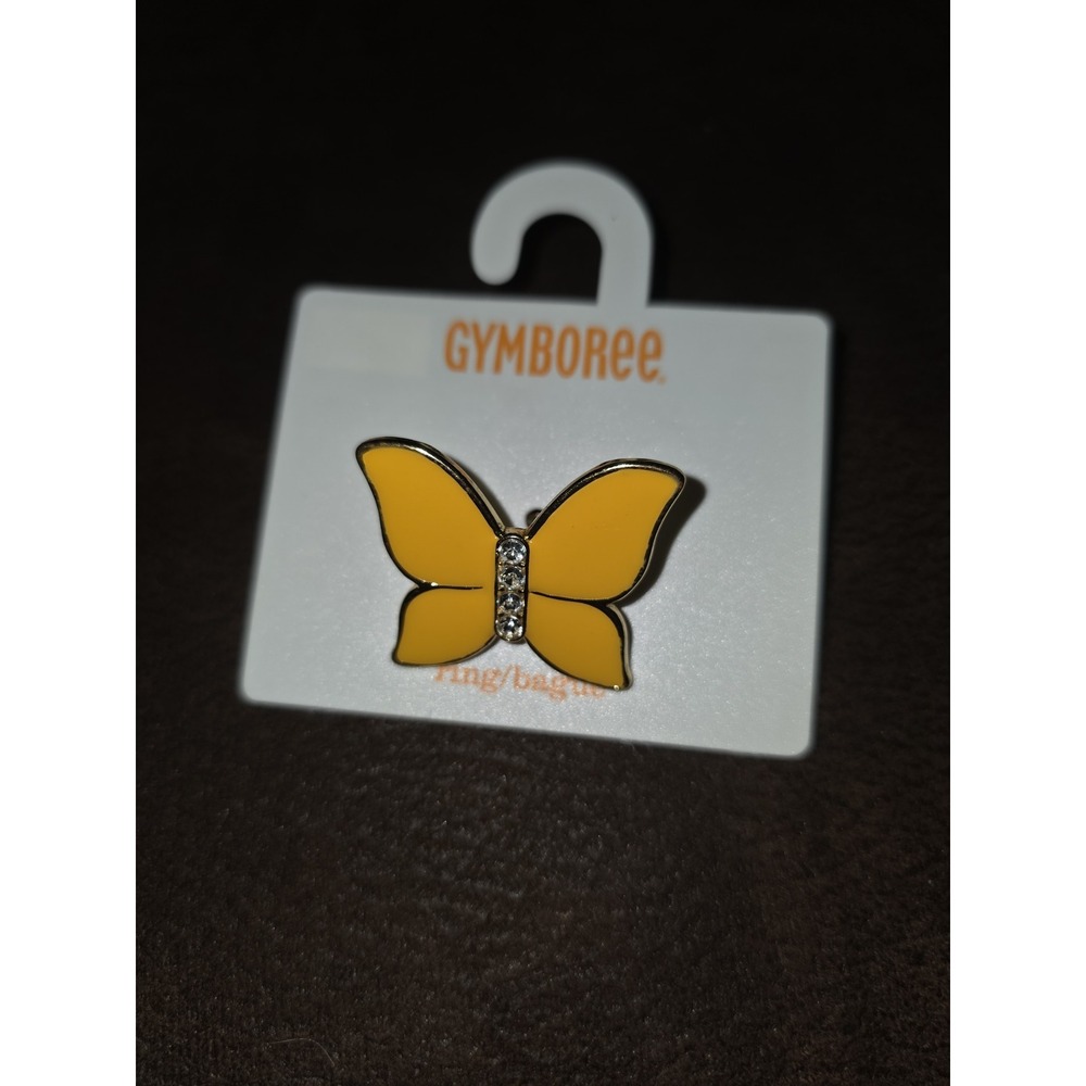 Gymboree yellow and black butterfly ring nwt girls jewelry